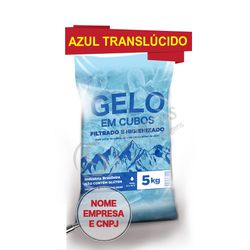 Saco Para Gelo Azul Translucido 5kg C/código De Ba... - SANTOSEMBALAGENS