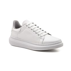 Tênis Masculino Branco Robusto Couro Ecológico Sol... - SAPATO CLICK