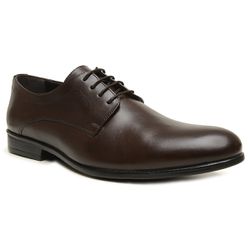 Sapato Social Masculino De Couro Café Sola de Borr... - SAPATO CLICK