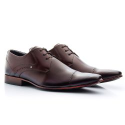 Sapato Social Estilo Italiano Em Couro Legítimo Co... - SAPATOPONTOCOM