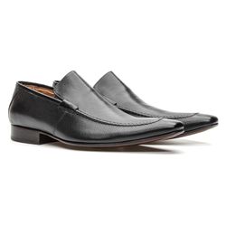 Sapato Masculino Loafer Social Solado em Couro Pre... - SAPATOPONTOCOM