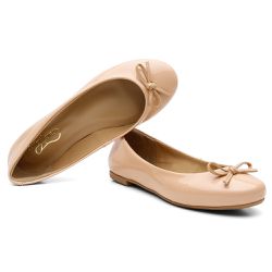 Sapatilha Feminina Oxfod Conforto Verniz Nude - 20... - SAPATO BRANCO CIA