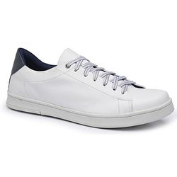  Sapatênis Masculino Couro Branco de Amarrar - 212... - SAPATO BRANCO CIA