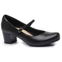 Scarpin Salto Bloco Preto - 710BL1 - SAPATO BRANCO CIA