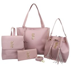 Bolsa Feminina Rosa Kit com 4 Peças - 1207 - SAPATO BRANCO CIA