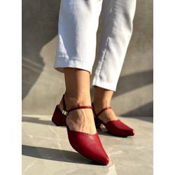 Salto Bloco Regulagem Marsala - FIL858 - Talline Sapatilhas Atacado