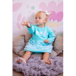 Vestido Moletinho Light AZUL - AZ6553 - Talline Sapatilhas Atacado