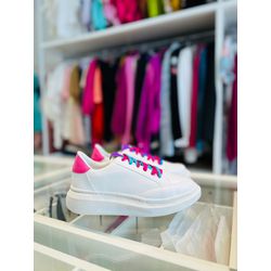 Tênis Branco / Rosa - ALU086 - Talline Sapatilhas Atacado