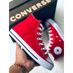 Tênis All Vermelho/Preto Cano Alto - FIL167 - Talline Sapatilhas Atacado
