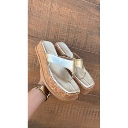 FLATFORM CORTIÇA OURO - FIL465 - Talline Sapatilhas Atacado