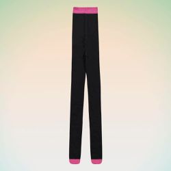 MEIA CALÇA LISA PRETO/ROSA FAKINI - 102401343 - Talline Sapatilhas Atacado