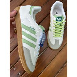 Tênis Ad Samba Verde e Branco - FIL1105 - Talline Sapatilhas Atacado