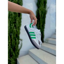 Tênis Ad Samba Branco/Verde Escuro - FIL1106 - Talline Sapatilhas Atacado