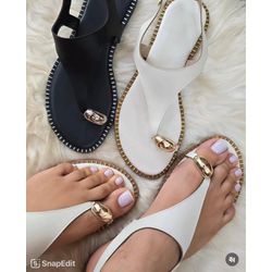 Rasteira Branca - FIL1231 - Talline Sapatilhas Atacado