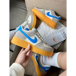 Tenis NK Camurça/Cinza/Bege/Azul - FIL1129 - Talline Sapatilhas Atacado