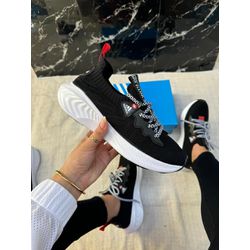 Tênis Esportivo Preto/Vermelho - FIL1137 - Talline Sapatilhas Atacado