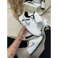 Tenis Nk Branco com Detalhe Preto - FIL1121 - Talline Sapatilhas Atacado