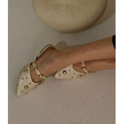 Mulle OFF White com Aplicações - FIL1111 - Talline Sapatilhas Atacado