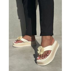 Flatform Nude Flor Natural - FIL1090 - Talline Sapatilhas Atacado