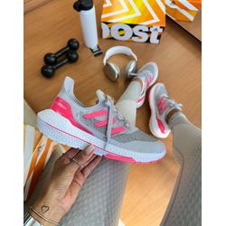 Tênis Esportivo Cinza com Rosa - STR019 - Catalogo Pronta Entrega