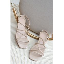 Sandália Rasteira OFF WHITE Tiras Cruzadas Minimal... - Talline Sapatilhas Atacado