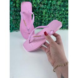 Chinelo HAV Rosa Claro Logo - HAV007 - Talline Sapatilhas Atacado