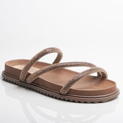 Sandália Birken Strass Estilo e Conforto Nude 2490 - SAPATO DE FRANCA