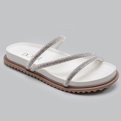 Sandália Birken com Tiras em Strass: Conforto e Estilo Premium | Sapato de Franca #ModaFeminina