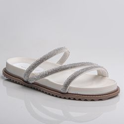 Sandália Birken com Tiras em Strass: Conforto e Estilo Premium | Sapato de Franca #ModaFeminina