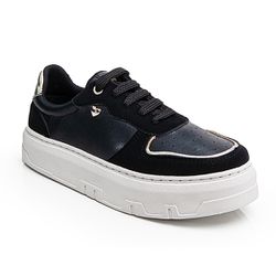 Tênis Casual Feminino Preto e Dourado, Estilo e Conforto
