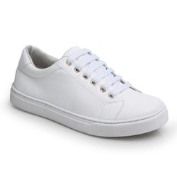 Tênis feminino em PU com ilhós dourado