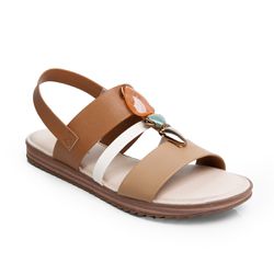 Sandalia Feminina Modare 7141.144 Pedraria Camel 2... - SAPATO DE FRANCA