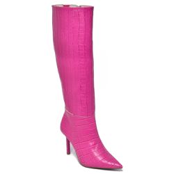 Bota Via Marte de Cano Alto com Textura 226405 Pink 2047