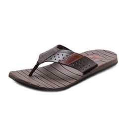 Chinelo Masculino em Couro Zarato l415 Café 1650 - SAPATO DE FRANCA