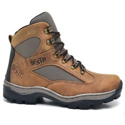 Bota Coturno Stop Boots - R45 - Crazy Horse - Cafe... - SAPATO DE FRANCA