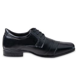 Sapato Masculino 150 em Couro Preto com Solado Costurado 2432