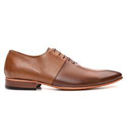 Sapato Social Wholecut Premium em Couro cor Whisky - Sapatos de Franca