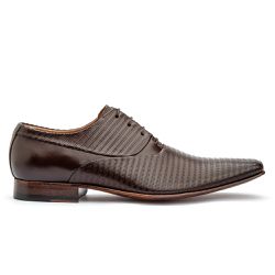 Sapato Social Masculino Oxford em Couro cor Mouro - Sapatos de Franca