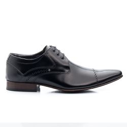 Sapato Social Clássico em Couro cor Preto - Sapatos de Franca