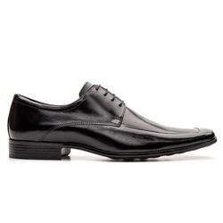 Sapato Derby Social Masculino Preto Couro Legítimo - Sapatos de Franca