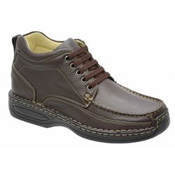 Coturno Conforto Em Couro Legitimo Na Cor Brown Re... - Sapatos de Franca