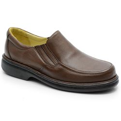 Sapato Conforto Em Couro Marrom - Sapatos de Franca