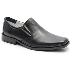 Sapato Linha Conforto Em Couro Na Cor Preto Ref. 5... - Sapatos de Franca