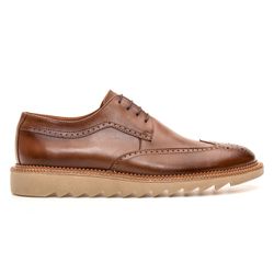 Sapato Brogue Masculino Tratorado Premium Whisky - Sapatos de Franca