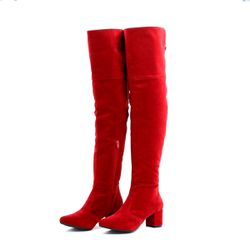 Bota Over The Knee Lirom Cano Super Longo Camurçad... - CALÇADOS LIROM