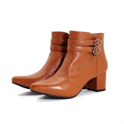 Bota Feminina Social Lirom Cano Curto Fivela Em Co... - CALÇADOS LIROM