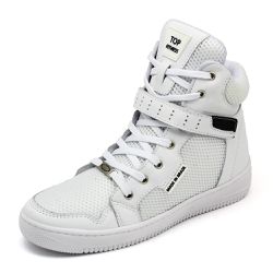 Tenis Sneaker Top Fitness Cano Alto Em Couro Branc... - CALÇADOS LIROM