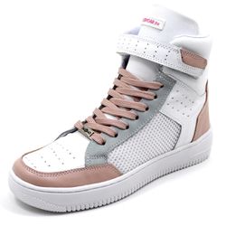 Tenis Feminino Sneakers Lirom Fit Em Couro Branco/... - CALÇADOS LIROM