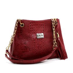 Bolsas Femininas Couro Legítimo Croco Lirom Alça C... - CALÇADOS LIROM