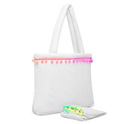Kit Canga Bolsa De Praia Feminina Atoalhada Pompom... - SAPATTARIA DOS PES